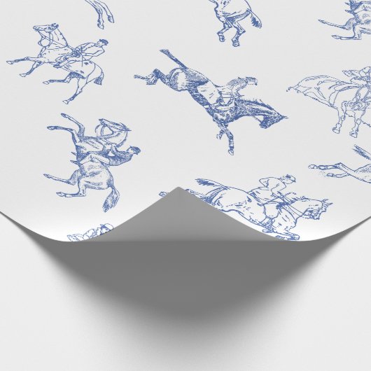 ruiterblauw wit toilet cadeaupapier (Hoek)