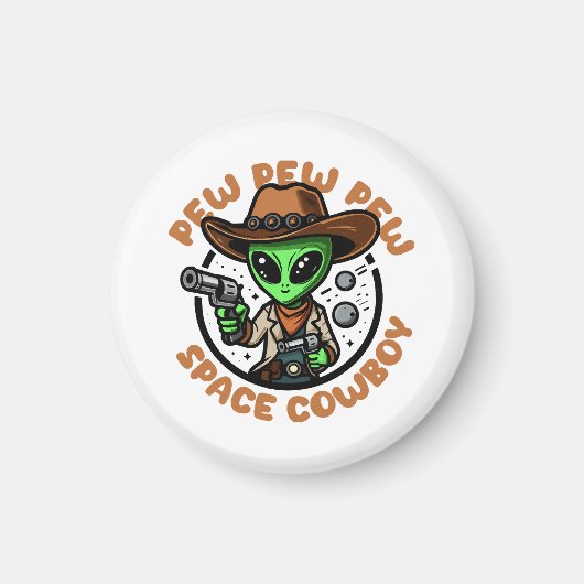 Ruitercowboy Grappige Alien Magneet (Voorkant)