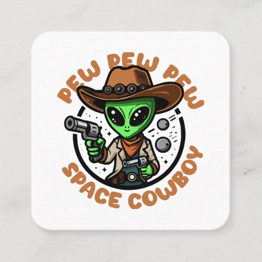 Ruitereind Funny Alien Vierkante Visitekaartje (Voorkant)