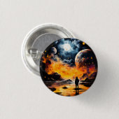 Ruitereiziger Kosmische Horizon Reis Ronde Button 3,2 Cm (Voorkant /achterkant)
