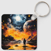 Ruitereiziger Kosmische Horizon Reis Sleutelhanger (Achterkant)
