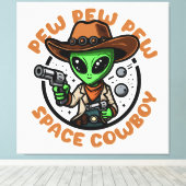 Ruiterepos Fun Alien Canvas Afdruk (Insitu (Houten vloer))