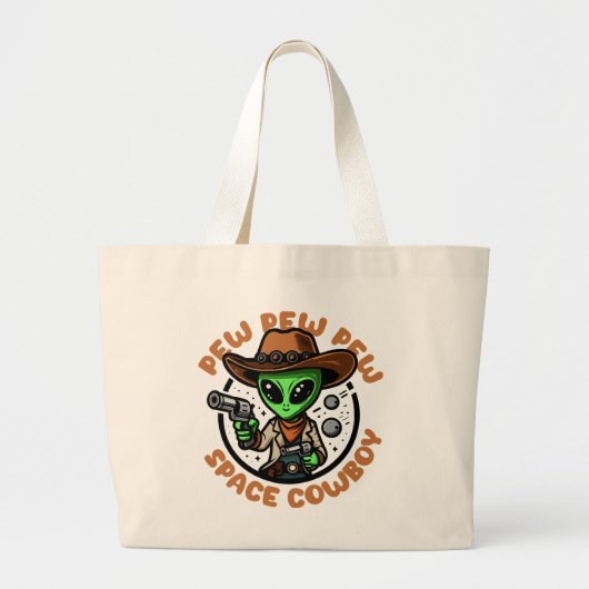 Ruiterepos Fun Alien Grote Tote Bag (Voorkant)