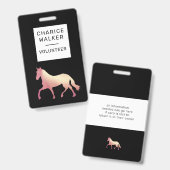 ruiterevenement roos gouden monogram badge (Voor- en achterkant)