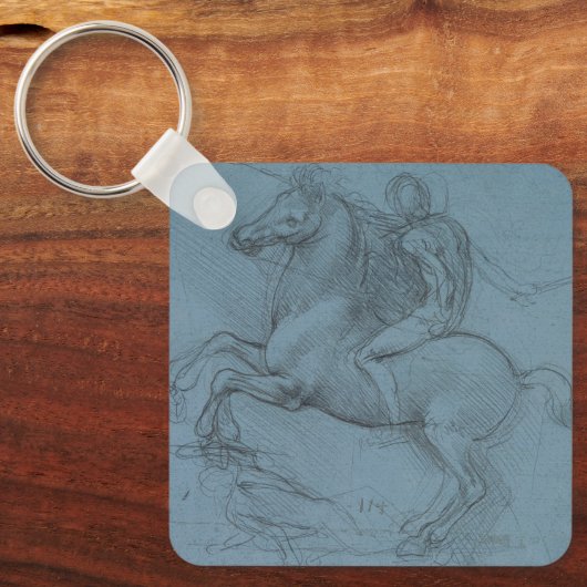 Ruitermonument (studie) door Leonardo da Vinci Sleutelhanger (Voorkant)