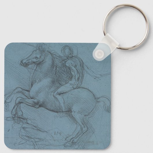 Ruitermonument (studie) door Leonardo da Vinci Sleutelhanger (Achterkant)