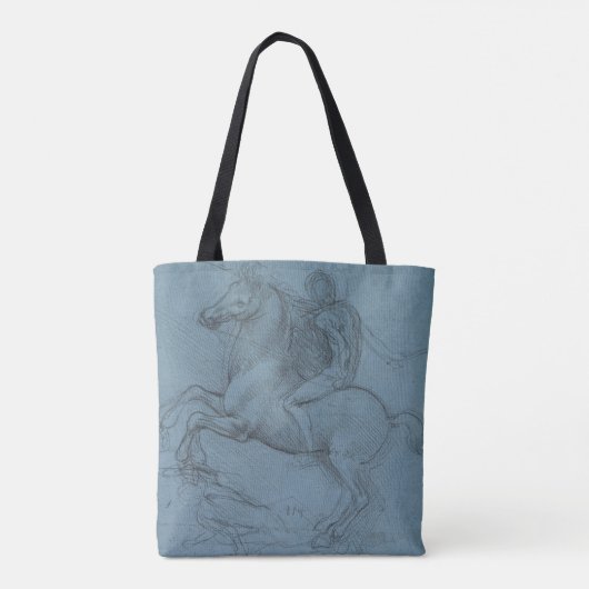 Ruitermonument (studie) door Leonardo da Vinci Tote Bag (Achterkant)