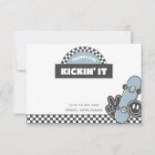 Ruitermotief Jongens Skateboard Groovy Rad Verjaar Bedankkaart (Voorkant)