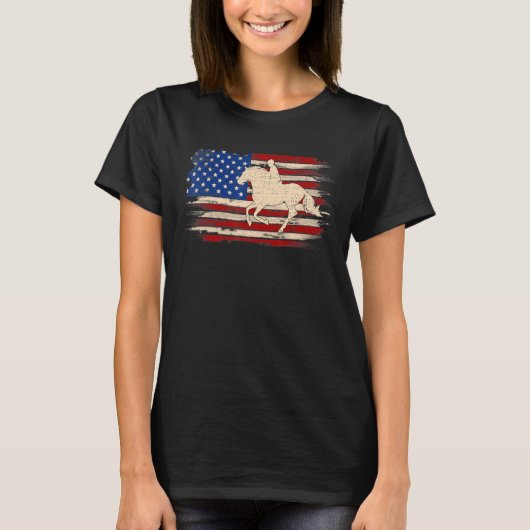  ruiterpaard Amerikaanse vlag Paard 1 T-shirt (Voorkant)