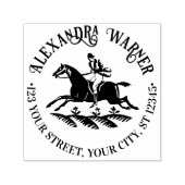 Ruiterpaard en ruiter Naam Retouradres Zelfinktende Stempel (Design)