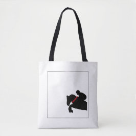 Ruiterpaard Show ruiter Silhouet Red Roses Tote Bag