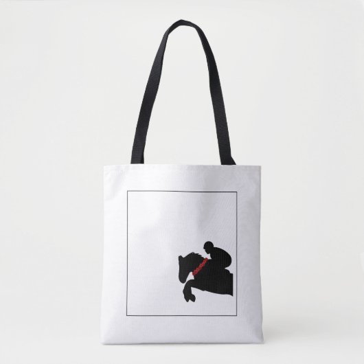 Ruiterpaard Show ruiter Silhouet Red Roses Tote Bag (Voorkant)