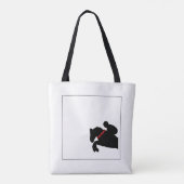 Ruiterpaard Show ruiter Silhouet Red Roses Tote Bag (Achterkant)