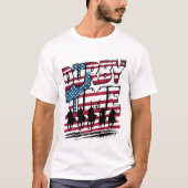 Ruiterpatriotten rijden voor Amerikaanse vlag T-shirt (Voorkant)
