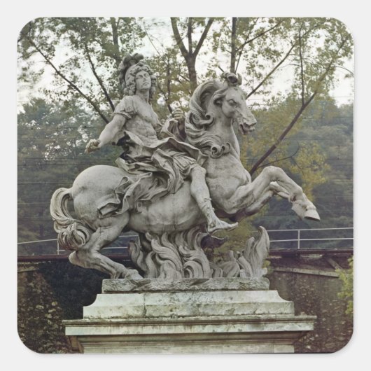 Ruiterportret van Lodewijk XIV 2 Vierkante Sticker (Voorkant)