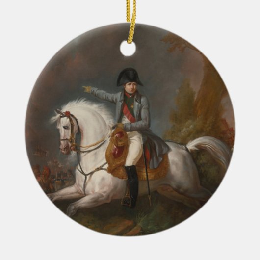 Ruiterportret van Napoleon Keramisch Ornament (Voorkant)