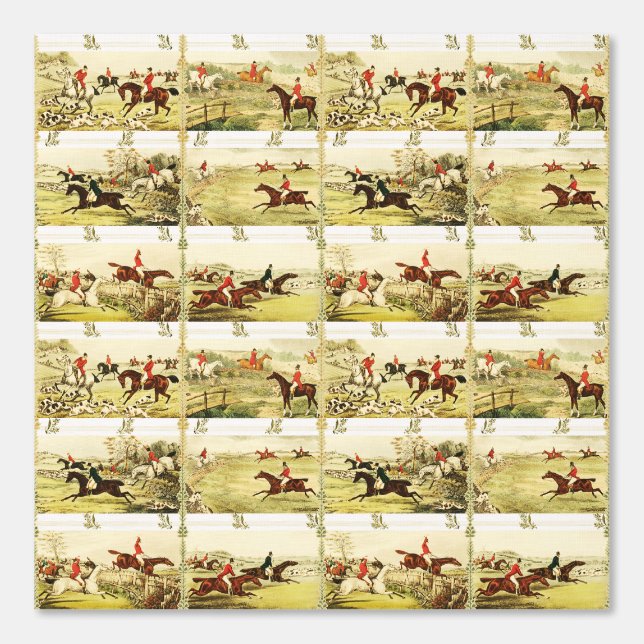  ruiters en honden jagen behang (Voorkant)