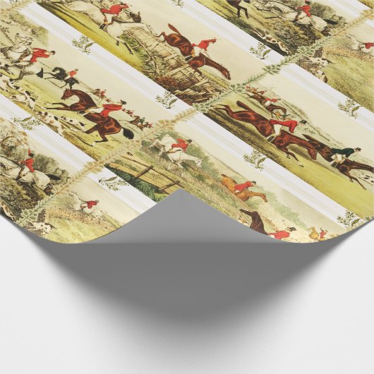 ruiters en honden jagen cadeaupapier (Hoek)