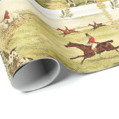  ruiters en honden jagen cadeaupapier (Rol Hoek)