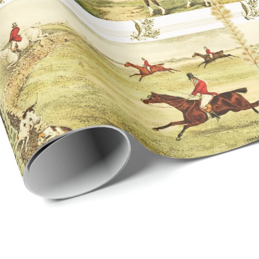 ruiters en honden jagen cadeaupapier (Rol Hoek)