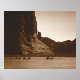 Ruiters in Canyon, 1904. Antieke foto Poster