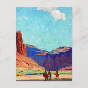 “Ruiters in Canyon de Chelly” door Edgar Payne Briefkaart
