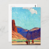 “Ruiters in Canyon de Chelly” van Edgar Payne Briefkaart (Voorkant / Achterkant)