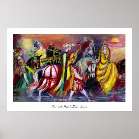 Ruiters in de Nacht Poster (Voorkant)
