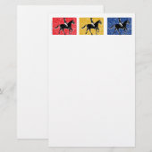 Ruiters met 3 paarden briefpapier (Voorkant / Achterkant)