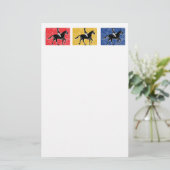 Ruiters met 3 paarden briefpapier (Staand voorkant)