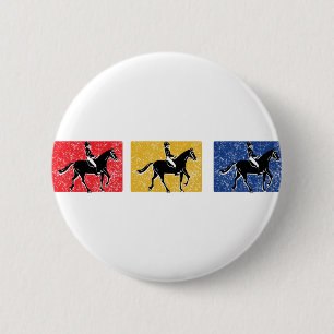 Ruiters met 3 paarden ronde button 5,7 cm
