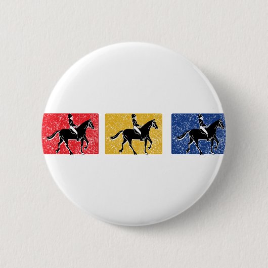 Ruiters met 3 paarden ronde button 5,7 cm (Voorkant)
