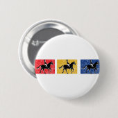 Ruiters met 3 paarden ronde button 5,7 cm (Voorkant /achterkant)