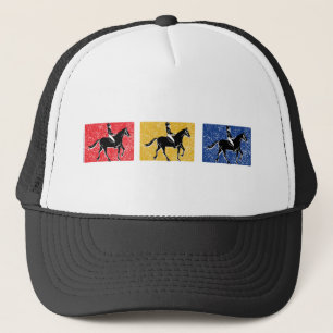 Ruiters met 3 paarden trucker pet