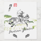 Ruiters schieten Partian neer Wijn Etiket (Enkel label)