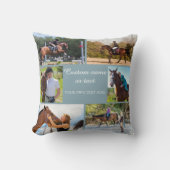 Ruitersport 6 Foto Collage Blauw Keepsake Kussen (Voorkant)