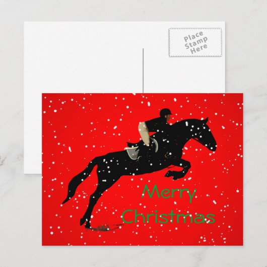 Ruitersport Grote Kerstmis Feestdagenkaart (Voorkant / Achterkant)