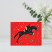 Ruitersport Grote Kerstmis Feestdagenkaart (Staand voorkant)