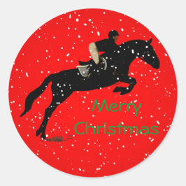 Ruitersport Grote Kerstmis Ronde Sticker