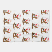 Ruitersport Kerstvakantie cadeau Theedoek (Horizontaal)