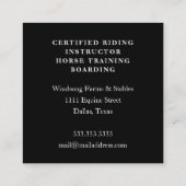 Ruitersport  Paardentrainer Paardensport Vierkante Visitekaartje (Achterkant)