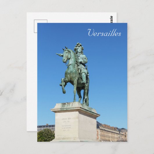 Ruiterstandbeeld van Lodewijk XIV in Versailles Briefkaart (Voorkant / Achterkant)