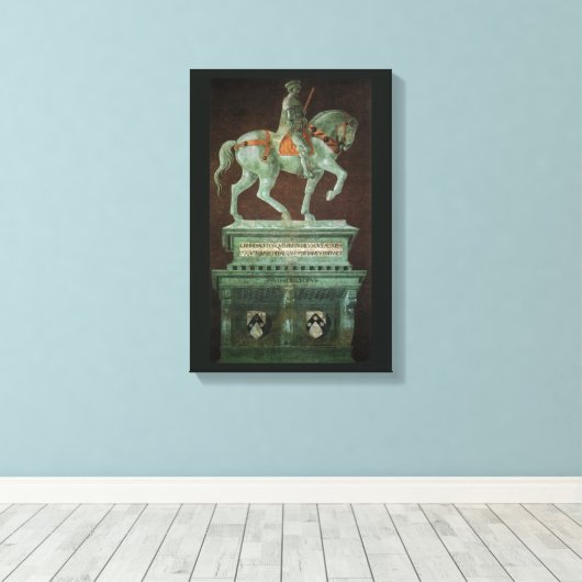 Ruiterstandbeeld van Sir John Hawkwood, Uccello Canvas Afdruk (Insitu (Houten vloer))