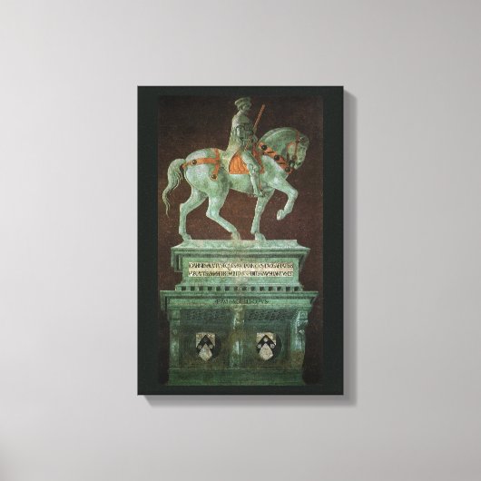 Ruiterstandbeeld van Sir John Hawkwood, Uccello Canvas Afdruk (Voorkant)