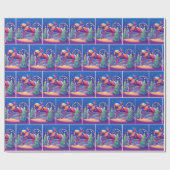 Ruitervrouw Jumping Paard Evenement Kerstmis Cadeaupapier (Vlak)