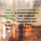 Ruitfolie voor donorscherm raamsticker (Vel 2)