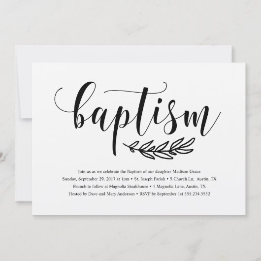 Ruitige Doop Uitnodiging (Voorkant)