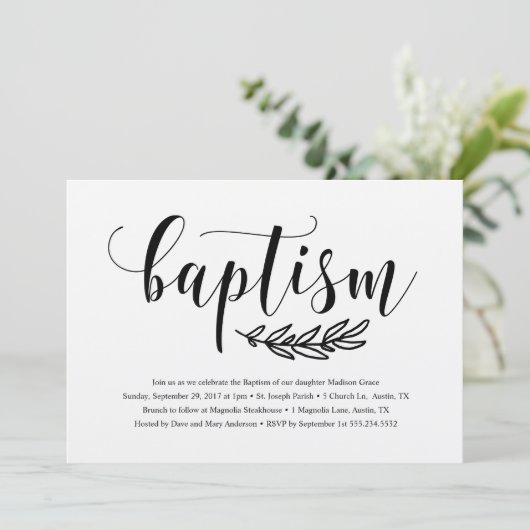 Ruitige Doop Uitnodiging (Staand voorkant)