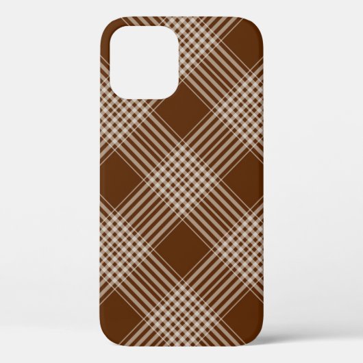 Ruitjes-kartel-streep-bruin-diagonaal Case-Mate iPhone Case (Achterkant)