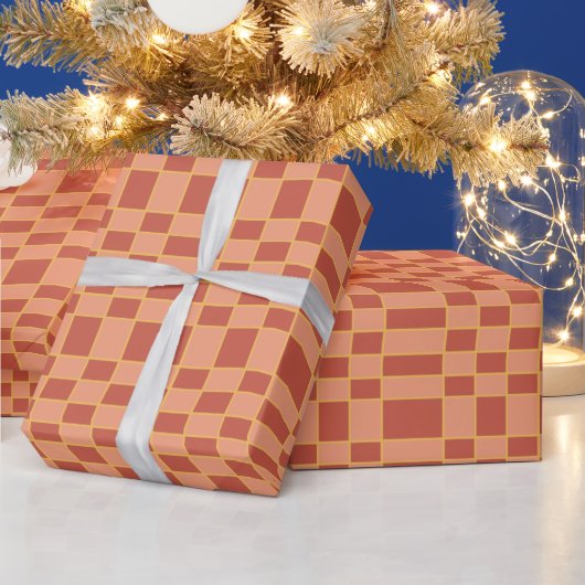 Ruitjes Roze Rood Geruit Vierkant Patroon Cadeaupapier (Feestdagen)